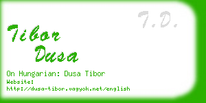 tibor dusa business card